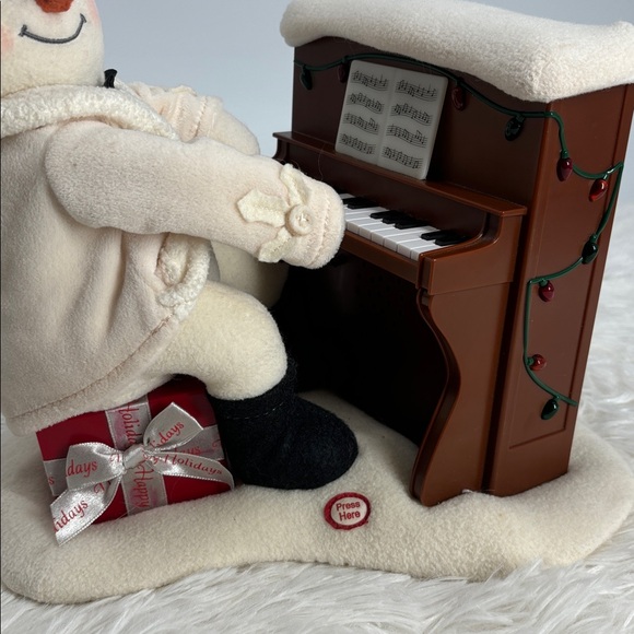 2005 Hallmark Jingle Pals Plush Piano Playing Singing Snowman Piano No Movement - Picture 4 of 10
